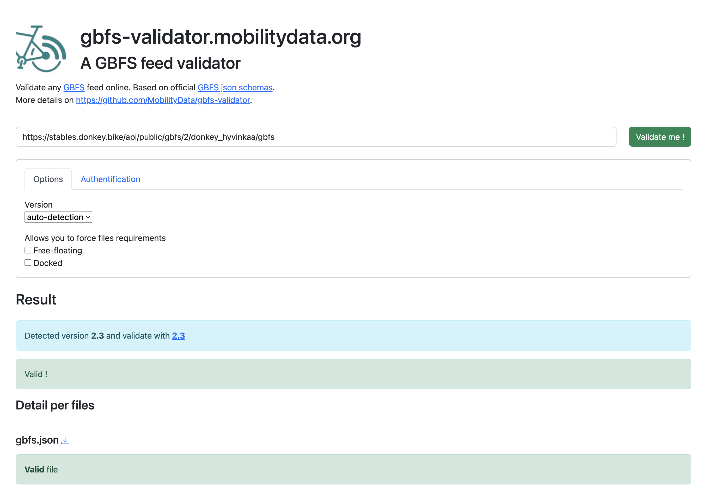 Validator report